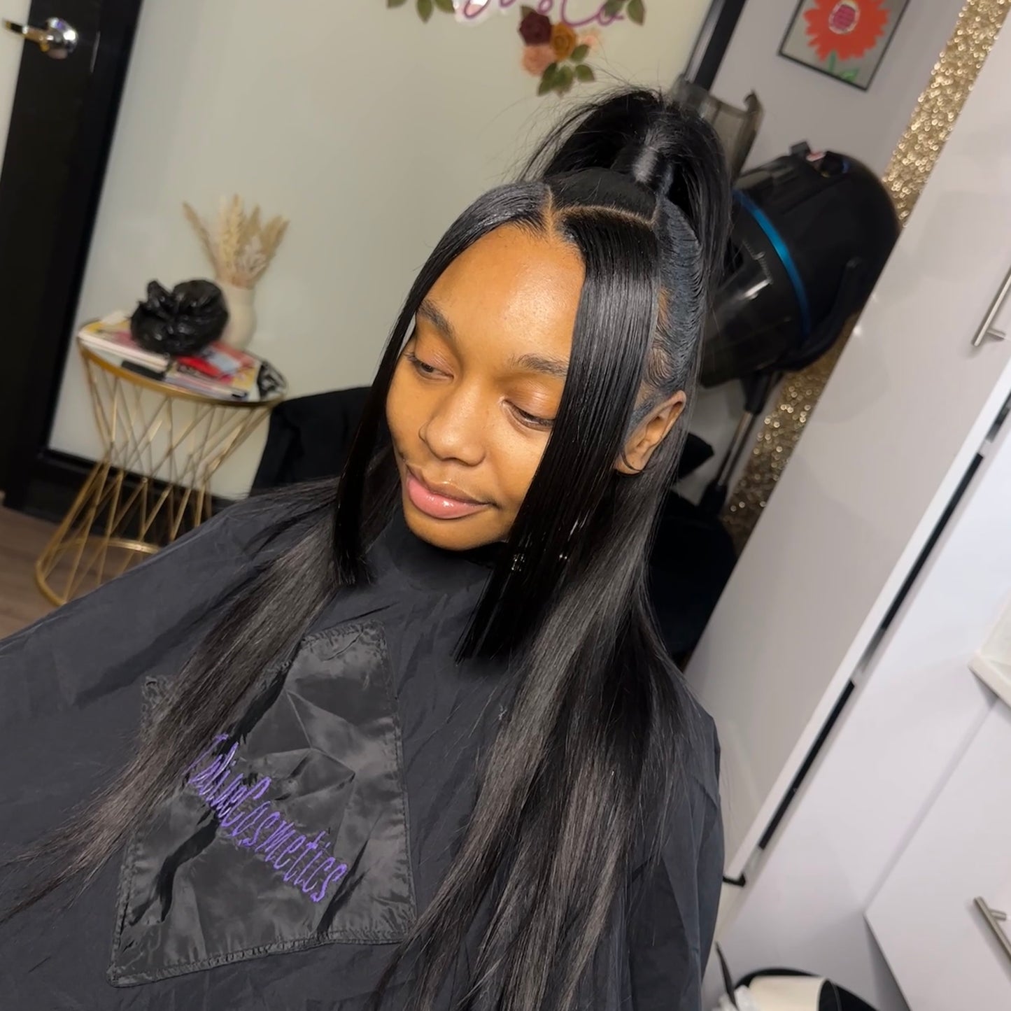 Half Up Half Down Quick Weave