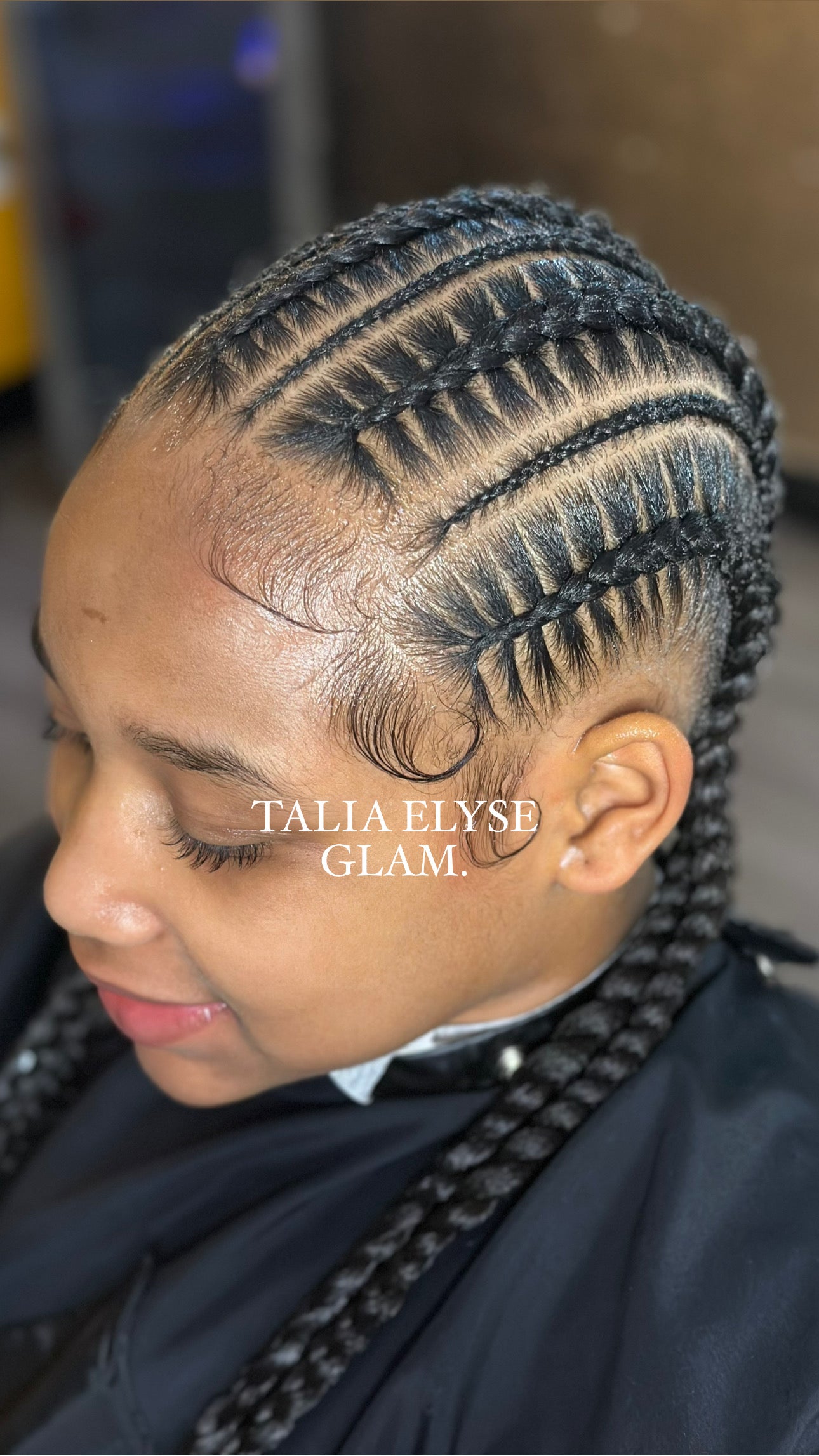 4-5 Feed-In Braids w/single small braids between
