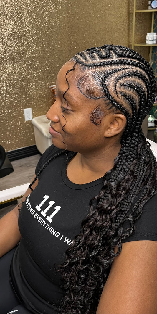 14-16 Braids w/Design