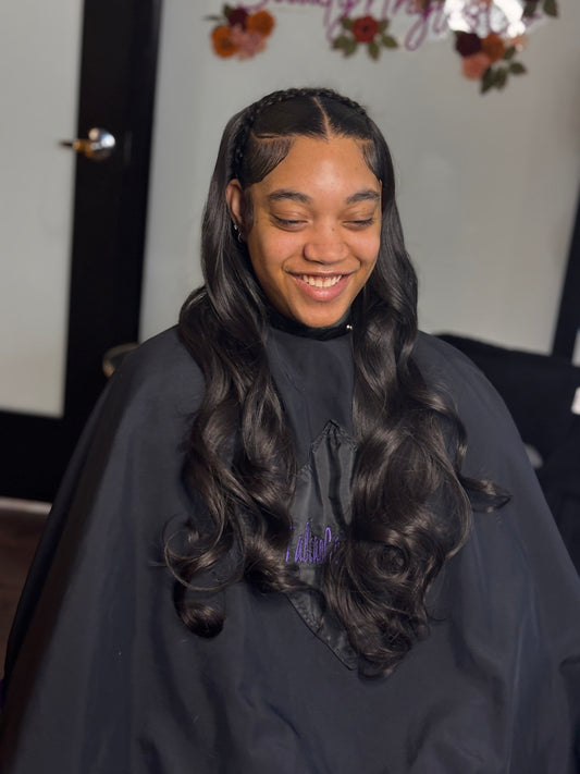 Half Up Half Down Quick Weave