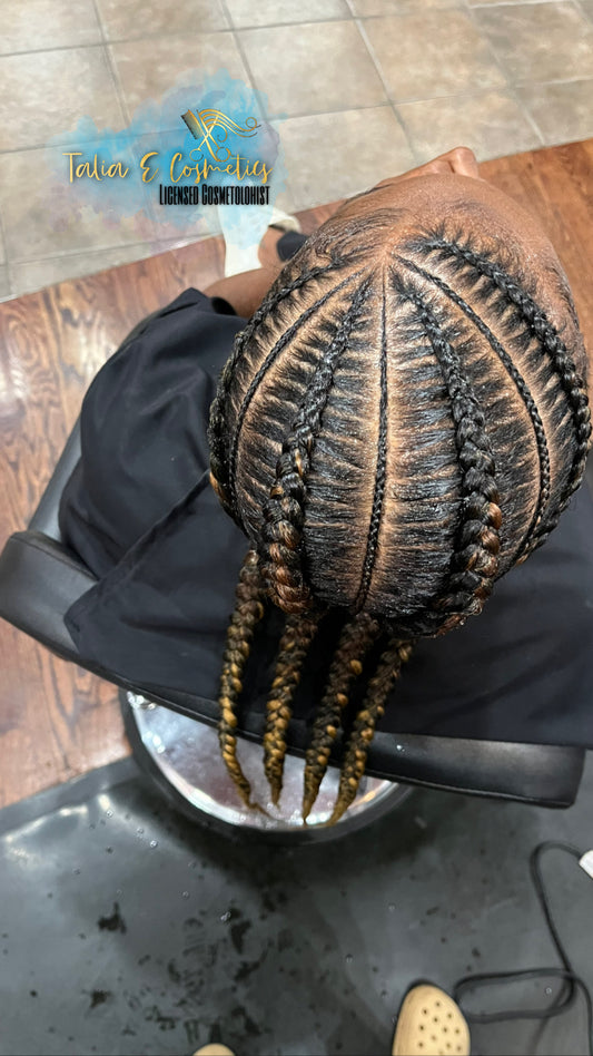 4-5 Feed-In Braids w/single small braids between